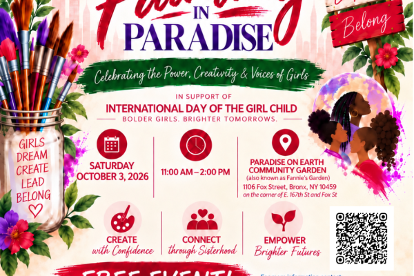 Painting in Paradise event flyer celebrating the power, creativity, and voices of girls on October 3, 2026.